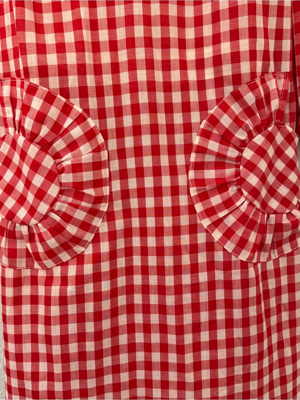 Vintage 1970s Red Gingham A line Shift Dress - Picture 3 of 14